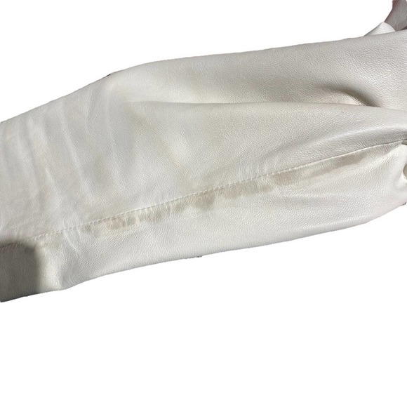 Elie Tahari xs white cream leather lamb blazer jacket button up - Picture 7 of 13